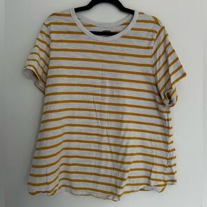 Old Navy Yellow and White Stripped “Everyday” Tee | Woman’s Sz XXL